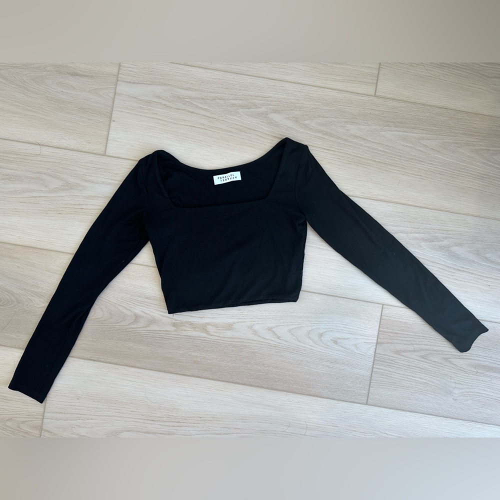 Parallel Apparel Square Neck Long Sleeve in Black
